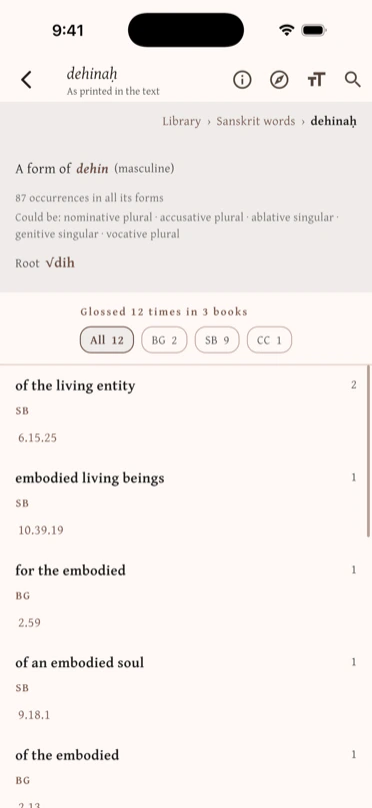 The word dehinaḥ: a form of dehin, its possible cases, its root, and its meanings arranged and counted per book